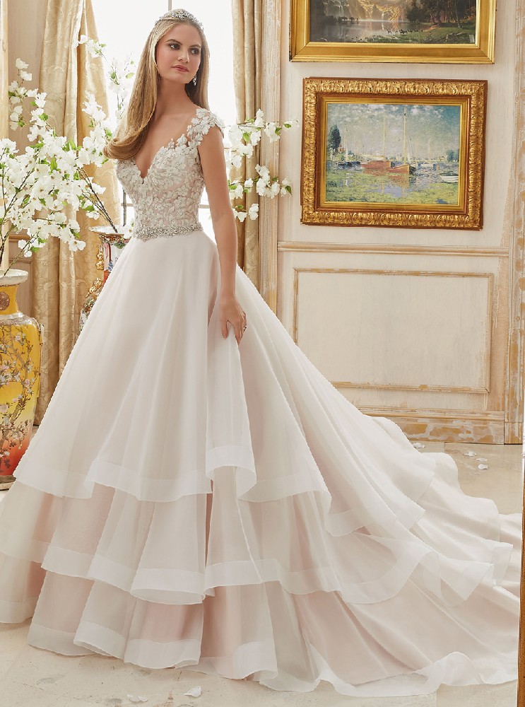 欧式豪华大拖尾婚纱定制新款公主式香槟色婚纱礼服批发HS9358