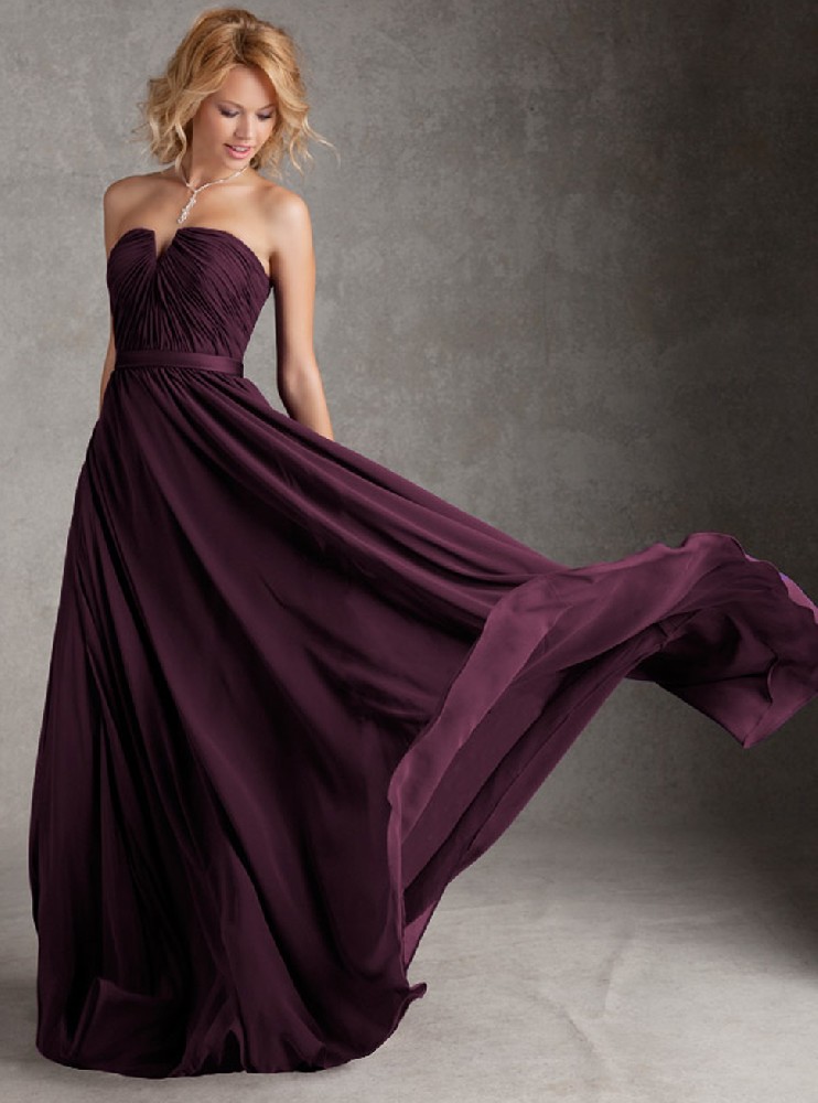 紫色长裙晚礼服新娘婚礼伴娘长款晚礼服定制LIFU6078