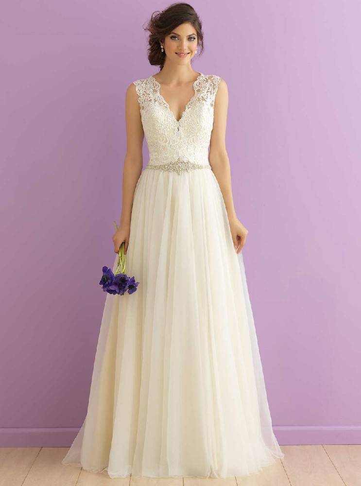 拖尾婚纱新款欧美版白纱坠地双肩小拖尾婚纱礼服HS9141