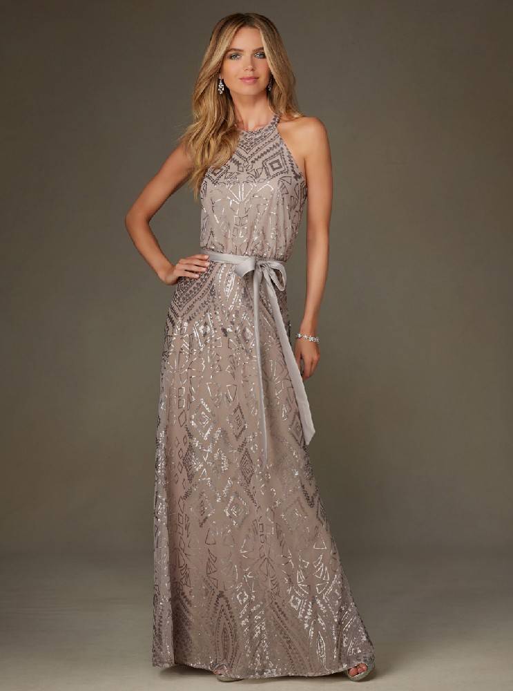 法式婚礼新款伴娘长裙新娘敬酒年会亮片雪纺晚礼服LIFU6046